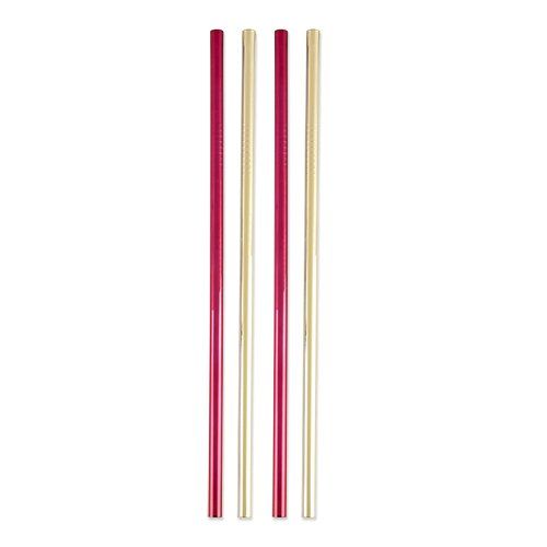 Red & Gold Stainless Steel Straws by Twine